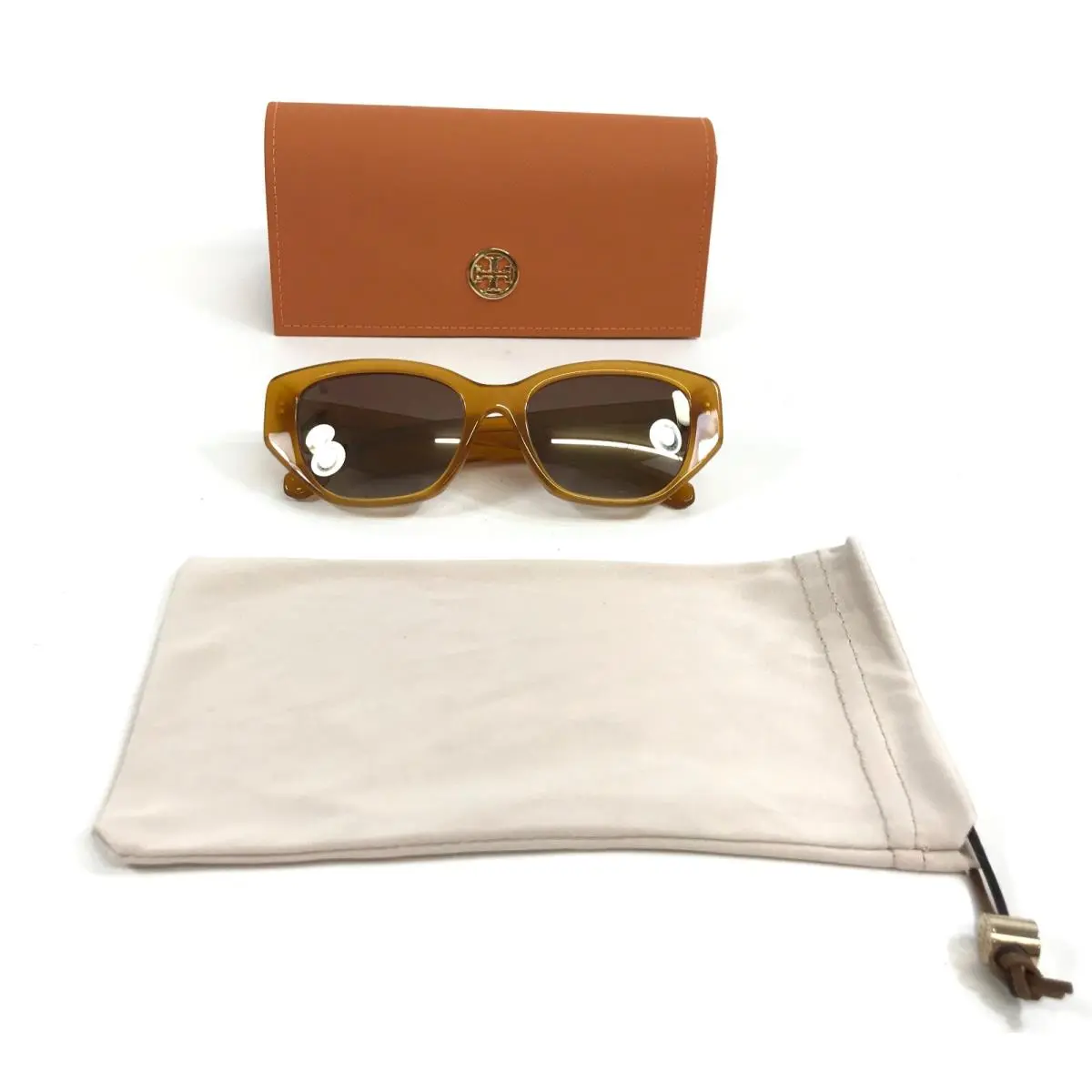 Sunglasses TY7196U 1958/6K Milky Brown Frames Violet Mirror Gold Lens by Tory Burch