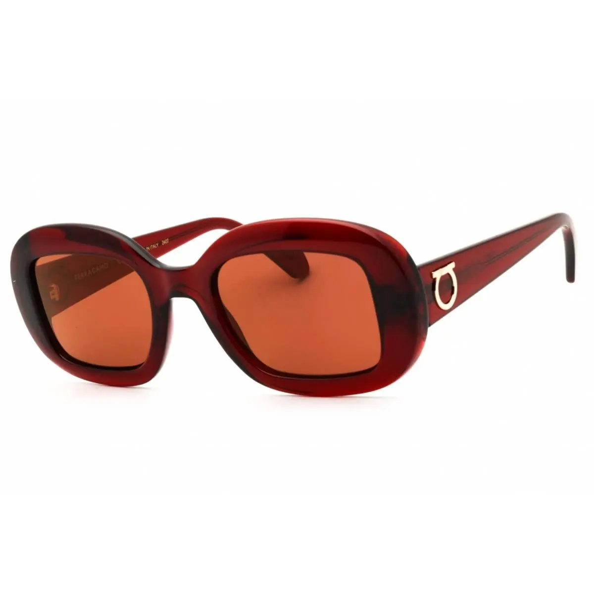 Salvatore Ferragamo Women`s Sunglasses Transparent Rust Oval Frame SF2038SE 224