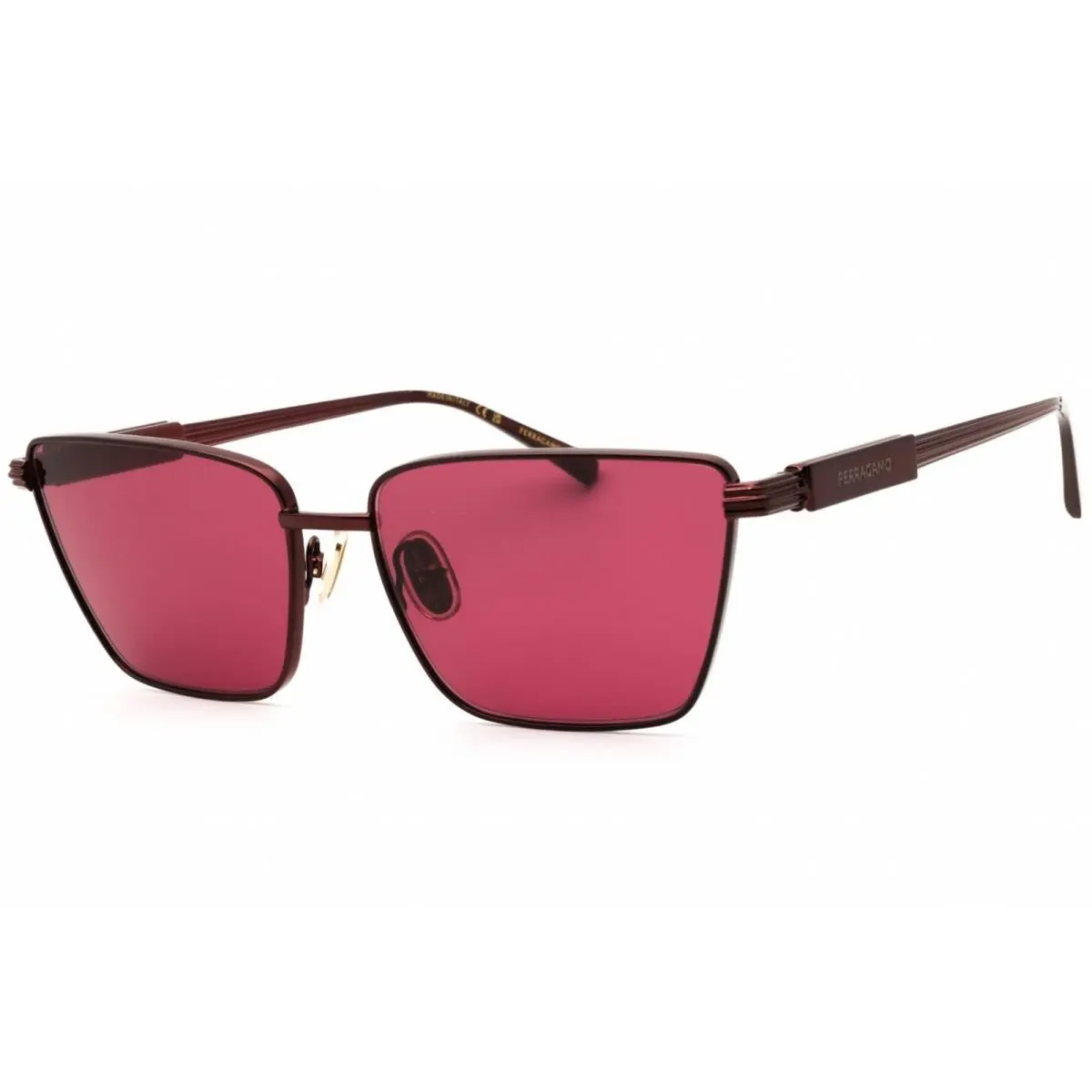 Women`s Sunglasses Wine Metal Cat Eye Shape Frame SF331S 606 by Salvatore Ferragamo