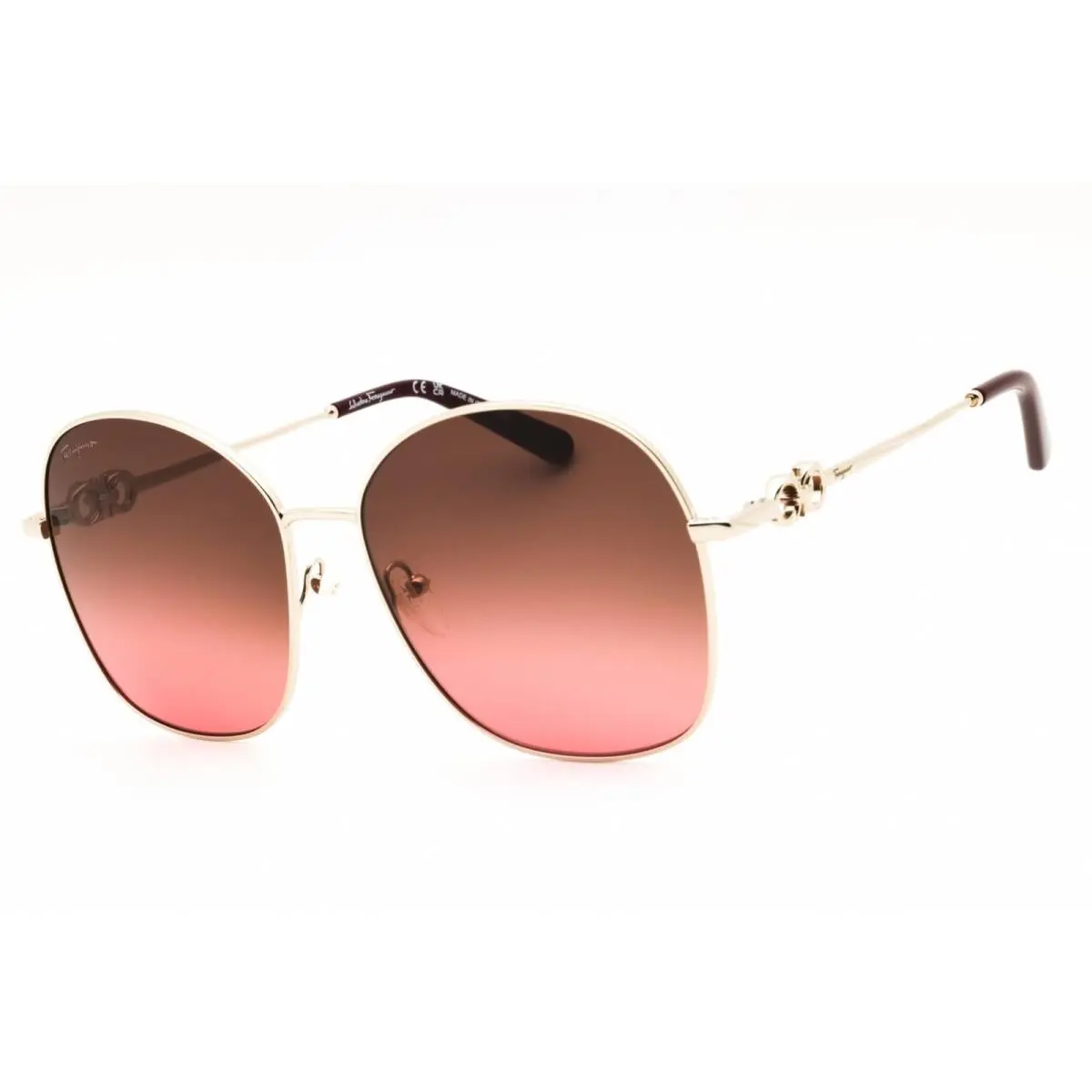 Salvatore Ferragamo Women`s Sunglasses Gold Metal Oversized Full Rim SF297S 719