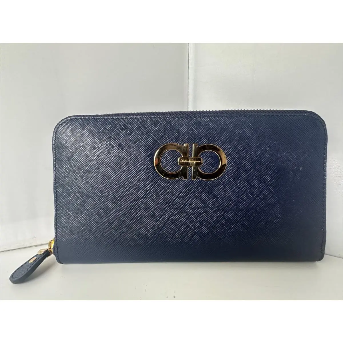 Salvatore Ferragamo Women`s Wallet Gancini Continental Card Holder Blue