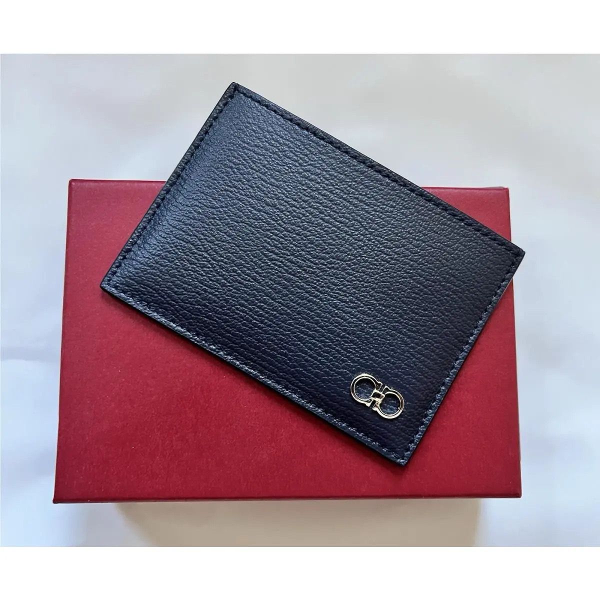 Salvatore Ferragamo Gancini Made in Italy Credit Card ID Holder in Blue