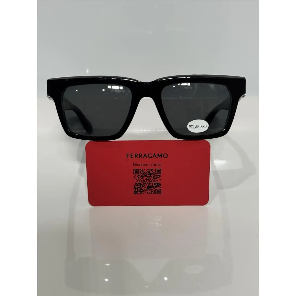 1of1 Salvatore Ferragamo SF2995 Black Chunky Acetate Custom Polarized Sunglasses