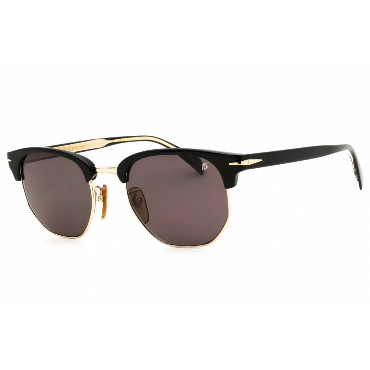 Salvatore Ferragamo David Beckham DB 1002 S 02M2 IR Sunglasses Black Gold B Frame Gray Lenses 51mm