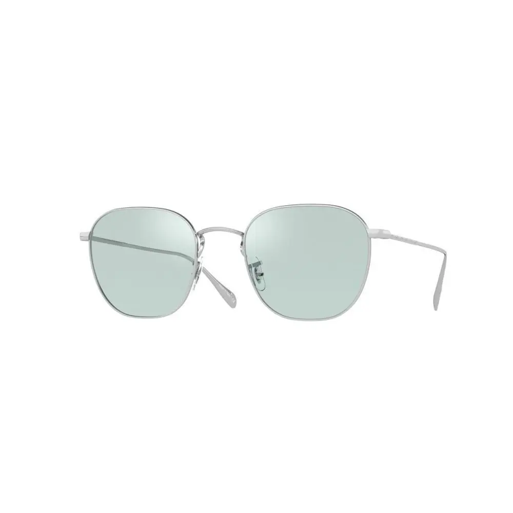 OV1305 5063 Clyne Eyeglasses Brushed Silver Demo Lens Sea Mist 49 by Oliver Peoples