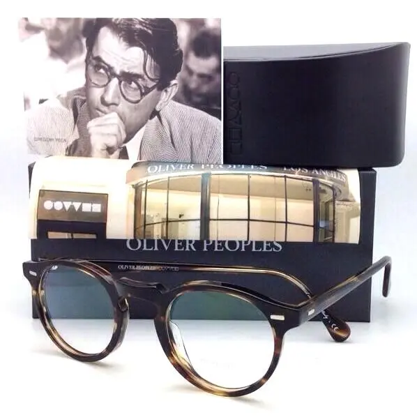 Oliver Peoples Eyeglasses Gregory Peck OV 5186 1003 45-23 Round Cocobolo Frames