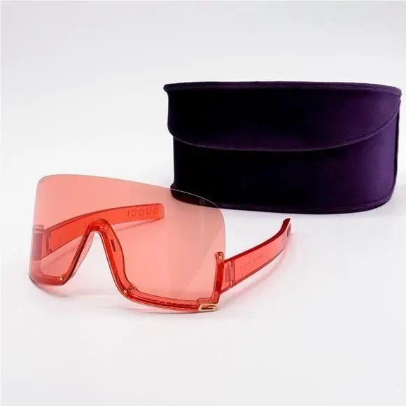 Gucci GG1631S 001 Red Shield Oversized Women Sunglasses