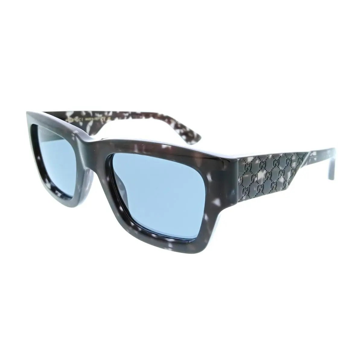 Gucci GG1668S-007 Havana Marble Square Oversized Mens Sunglasses