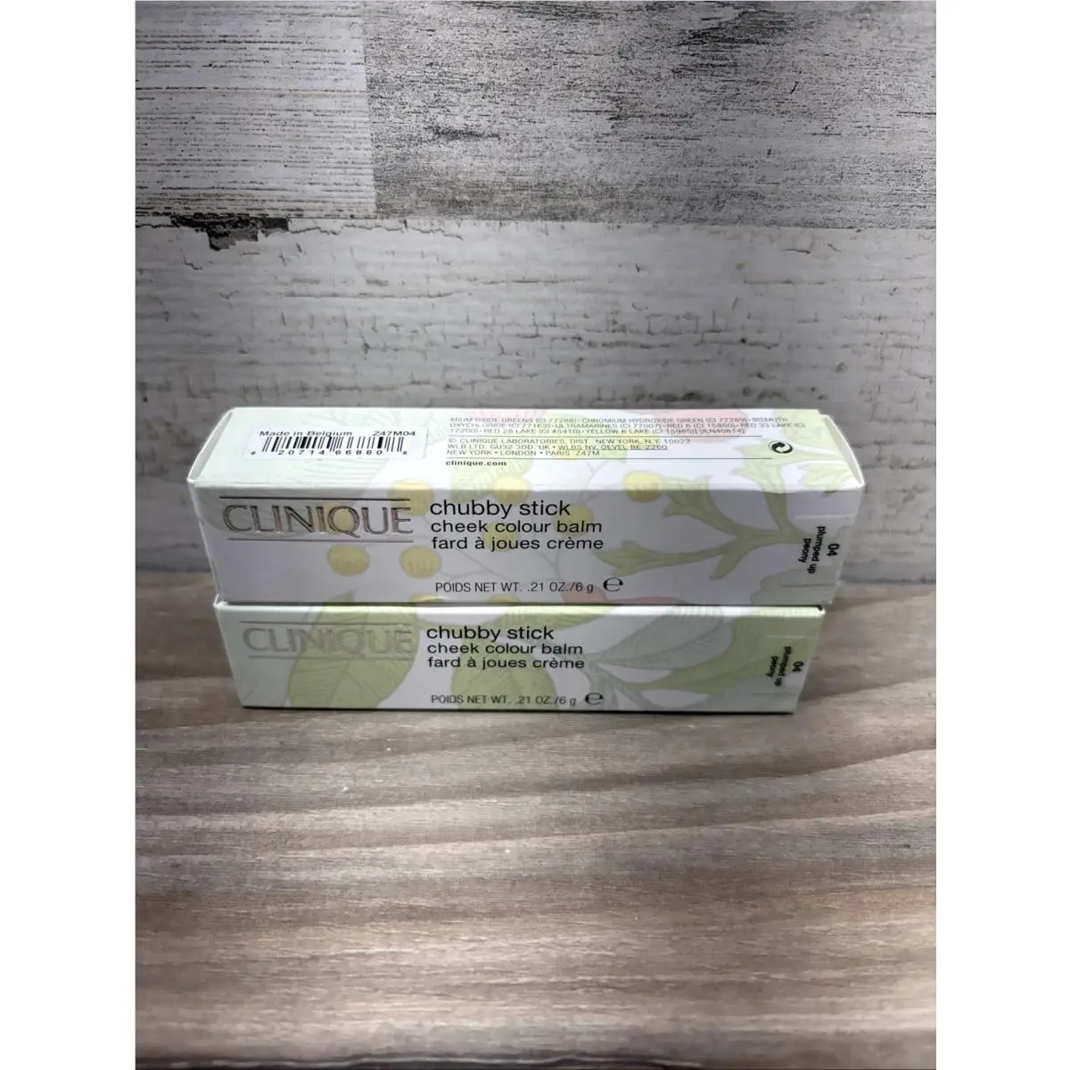2-Clinique Chubby Stick Cheek Color Balm 04 Plumped Up Peony Full Size 0.21oz