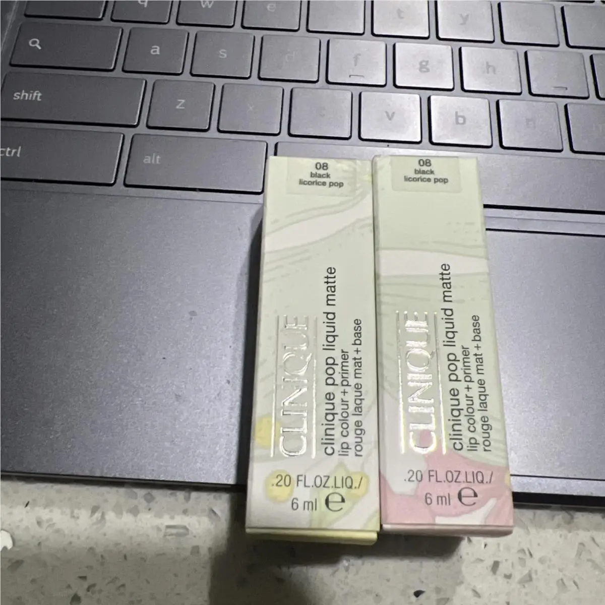 2x Clinique Pop Liquid Matte 08 Black Licorice Pop 0.20oz 6 ml L2