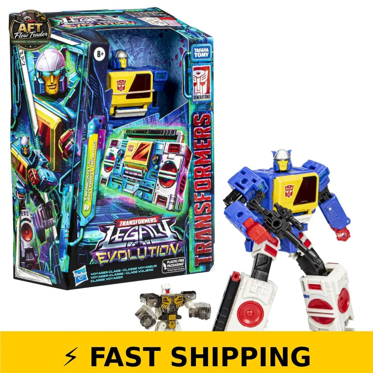 Transformers Legacy Twincast and Autobot Rewind Action Figures
