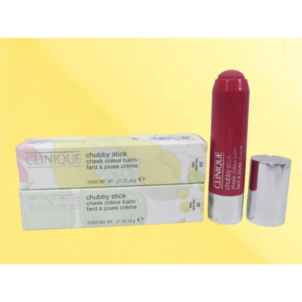 Clinique Chubby Stick Cheek Colour Balm 03 Roly Poly Rosy 0.21 OZ Boxed Set OF 2