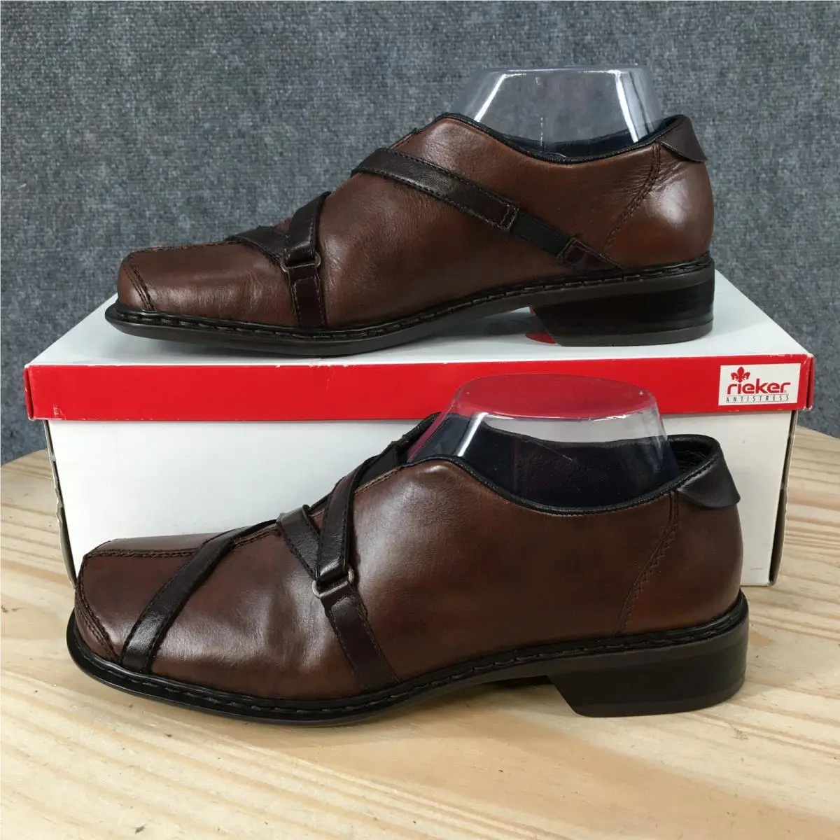 Rieker Antistress Loafer Shoes Womens 39 Slip On Casual Low Leather Brown