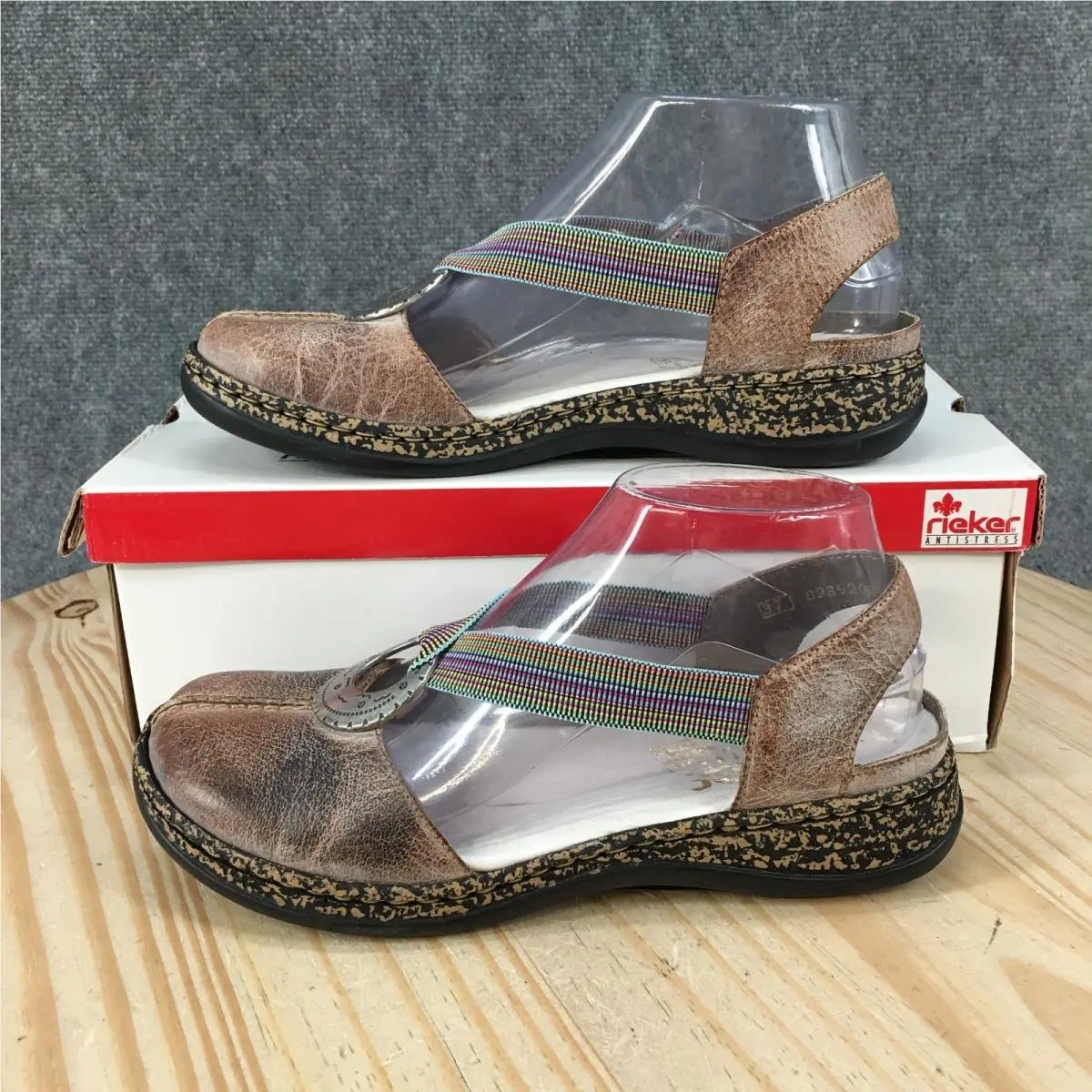 Rieker Antistress Daisy Sandals Womens 37 Slip On Casual Comfort Flats Brown
