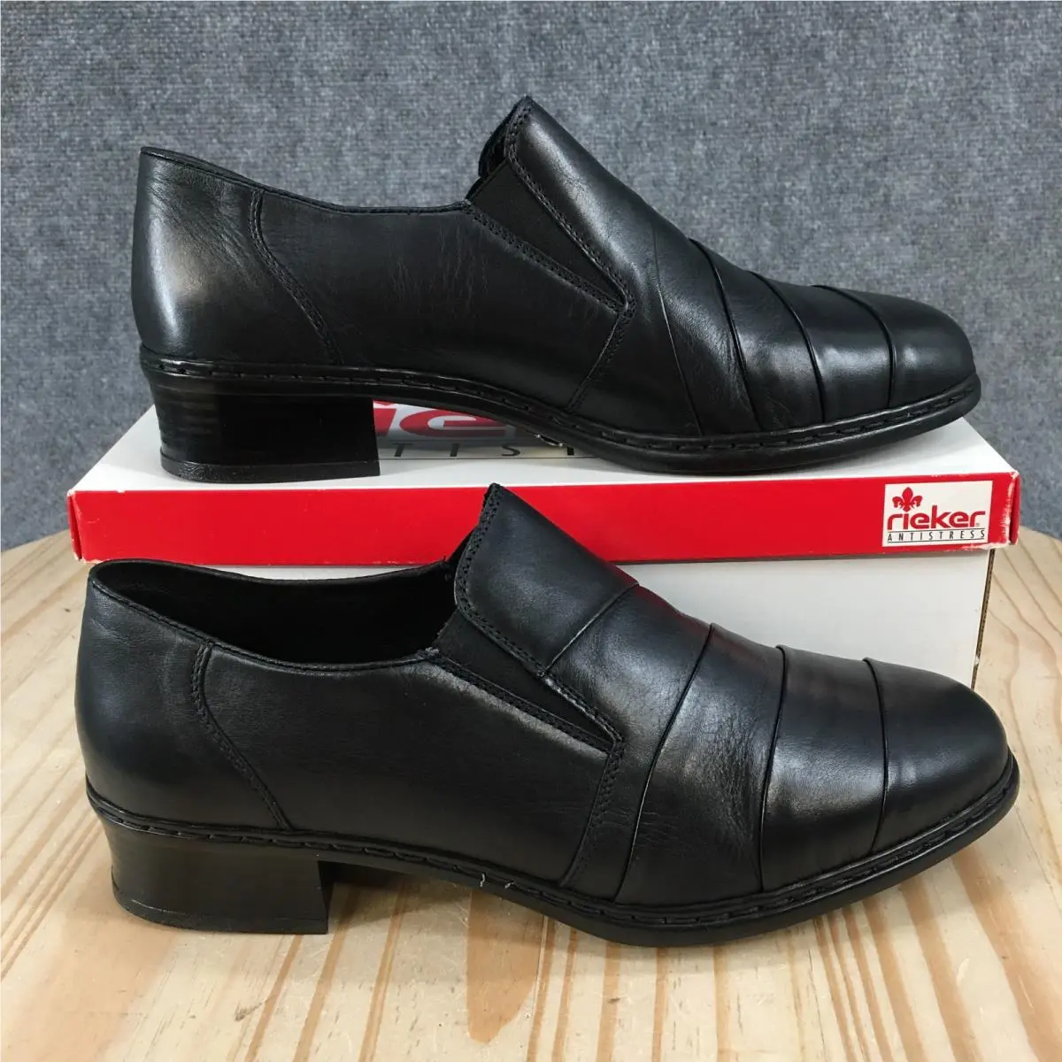 Rieker Dana Loafer Womens 10 Black Leather Slip On Shoes Antistress 56162-16