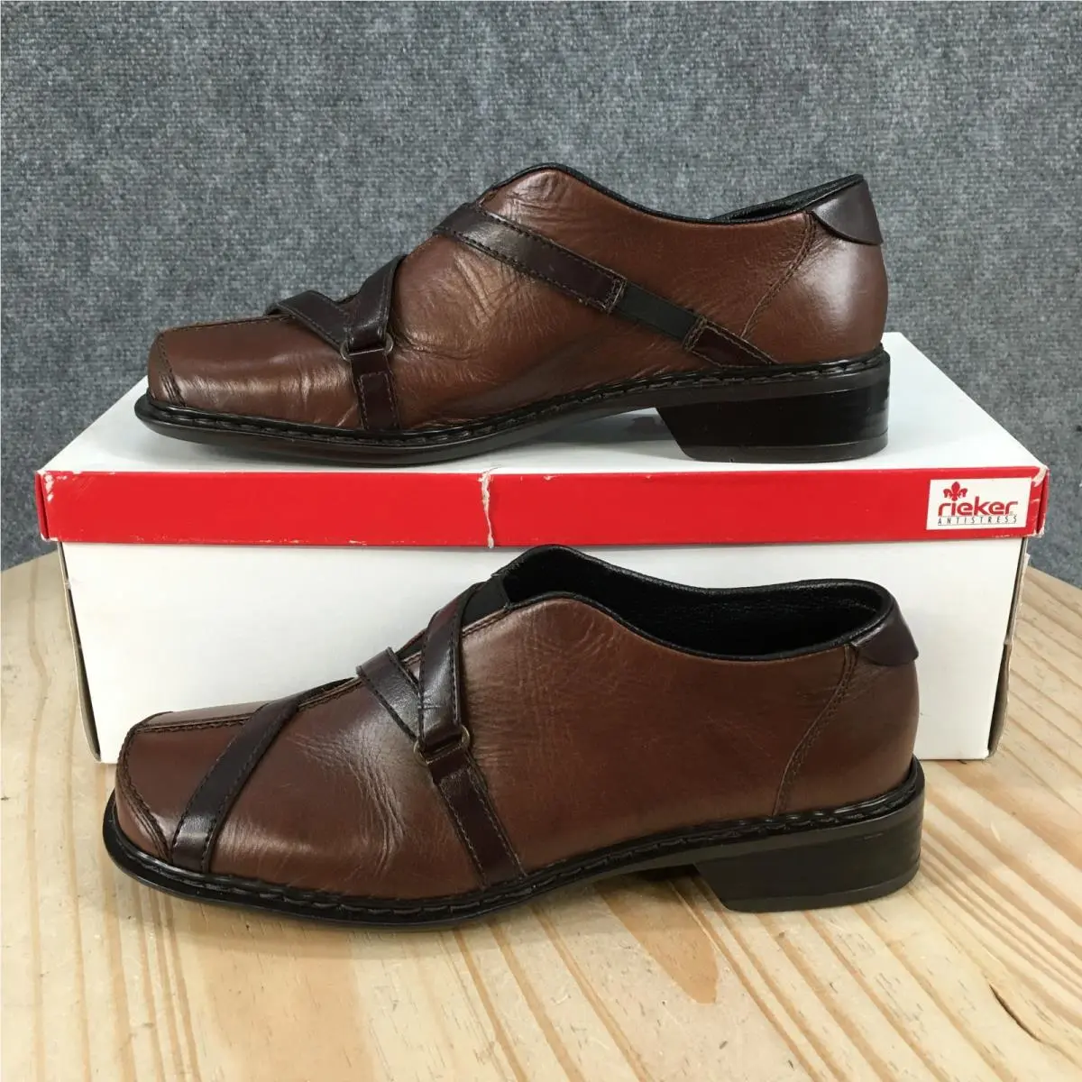 Rieker Antistress Shoes Womens 37 Slip On Comfort Loafers Brown Leather