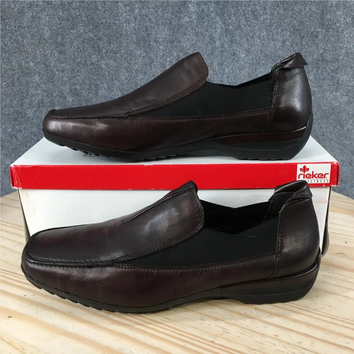 Riekers Shoes Women 41 Loafer Slip On Split Toe Comfort Casual Low Top Brown