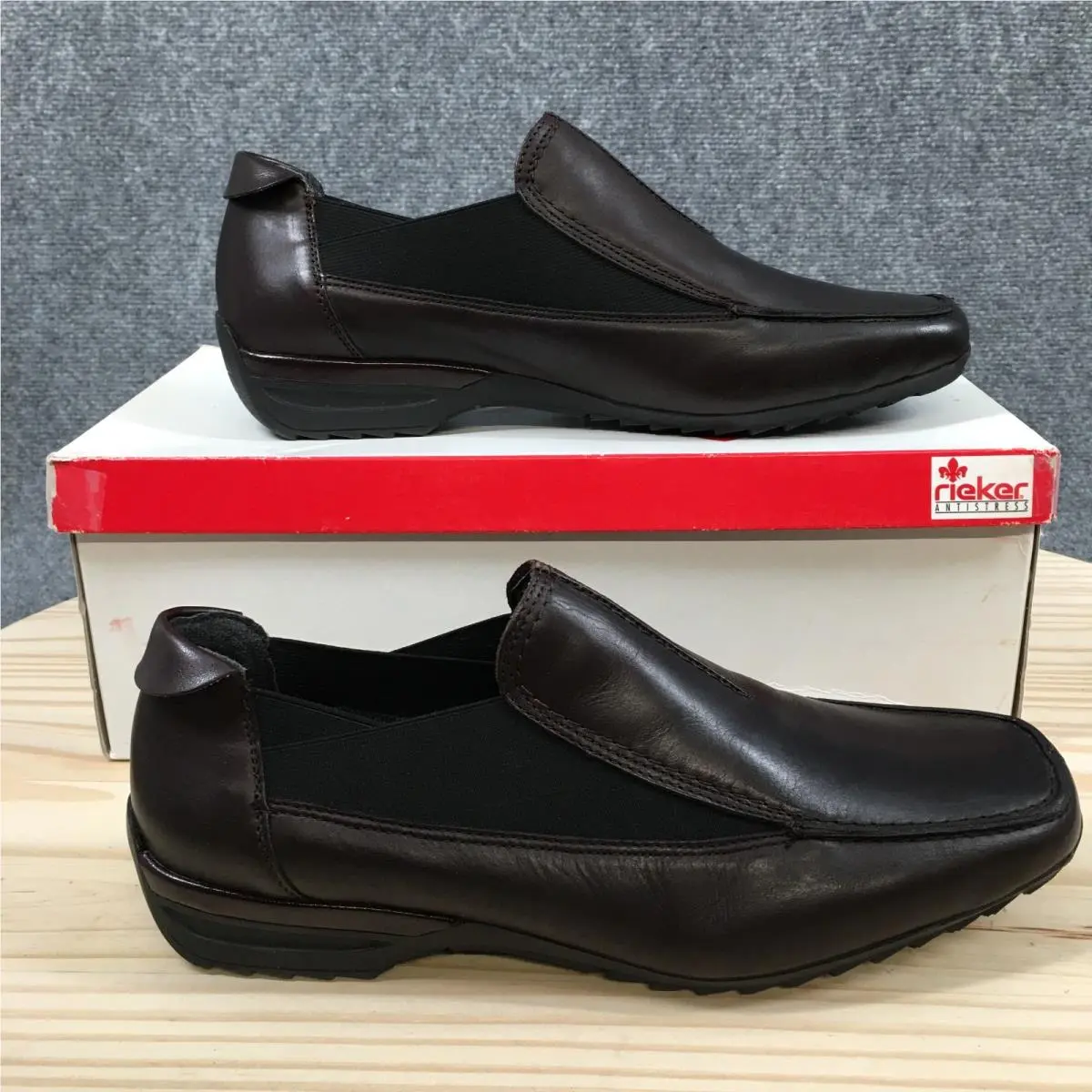 Rieker Antistress Shoes Womens 39 Wanda Casual Slip On Loafers Brown Leather