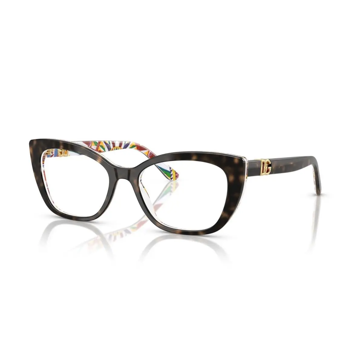 Dolce Gabbana DG3398 3217 Eyeglasses 54mm Havana on Cart Print / Demo Lens