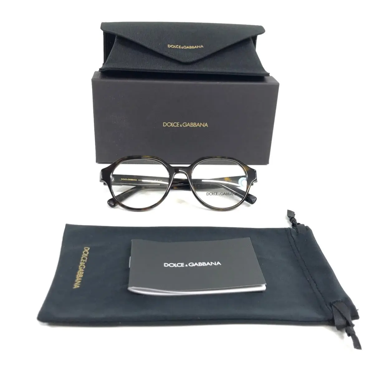 Dolce Gabbana Eyeglasses Frames DG3367 502 Tortoise Round Full Rim 52-19-145