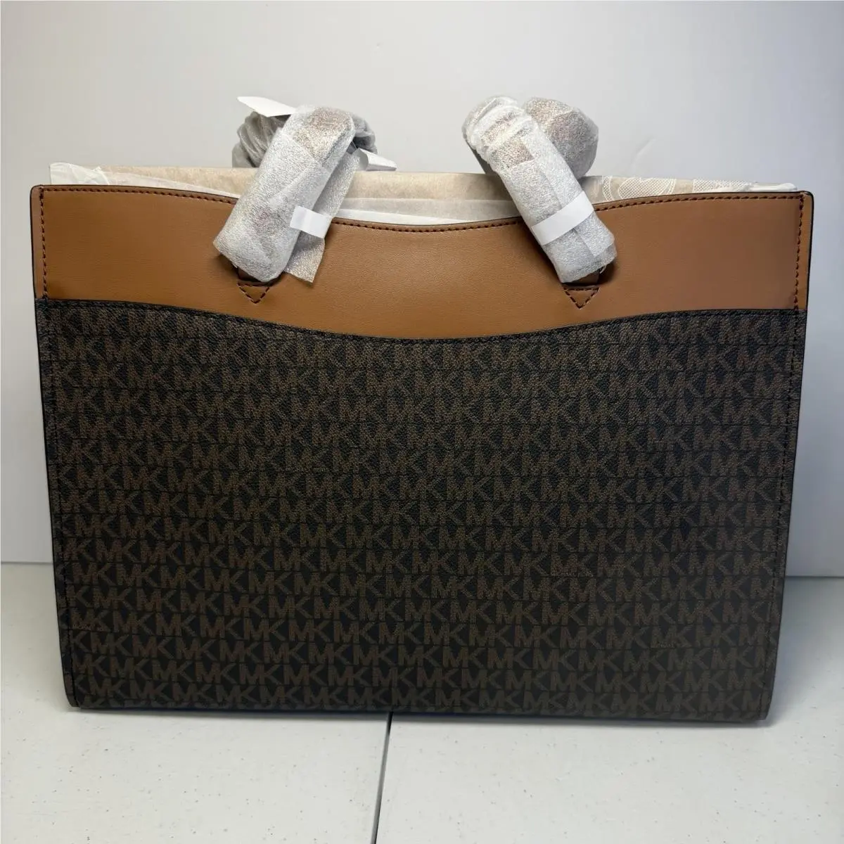 Jet Set Travel Large Signature Logo Pocket Tote Brown Multi by Michael Kors