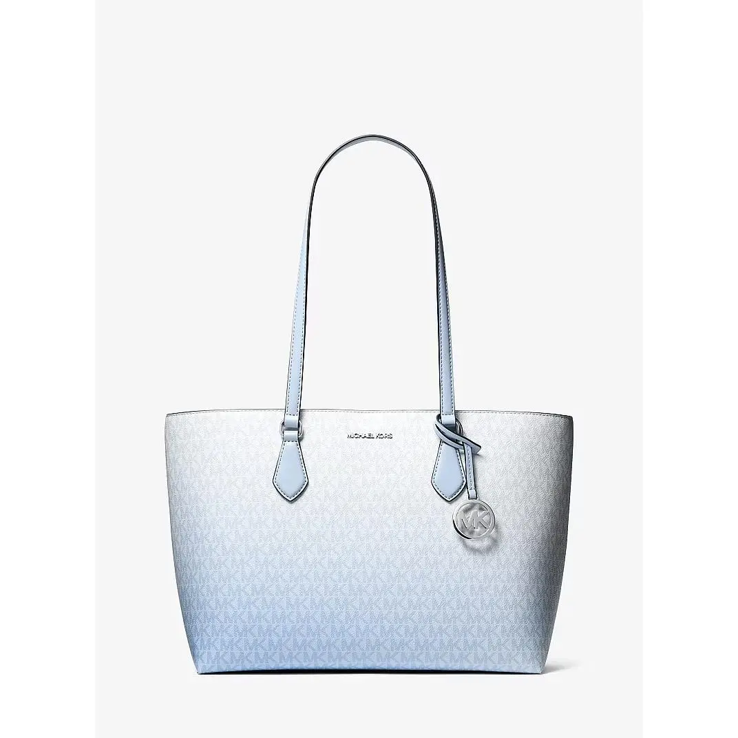 Michael Kors Sheila Large Ombré Signature Logo Tote Bag Pale Ocean MK