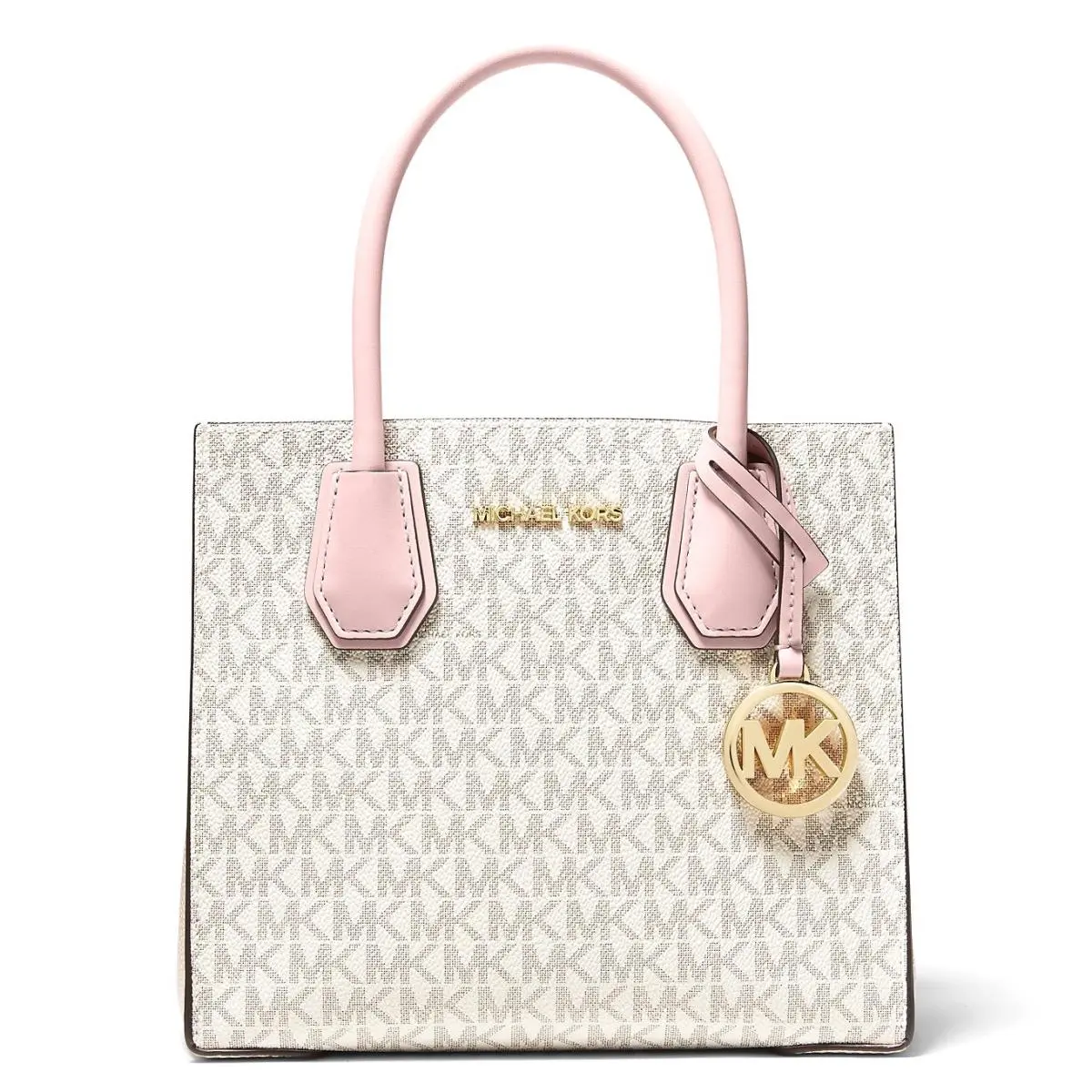 Michael Kors Mercer Medium Crossbody Satchel Bag Powder Blush Multi 35S1GM9M2B