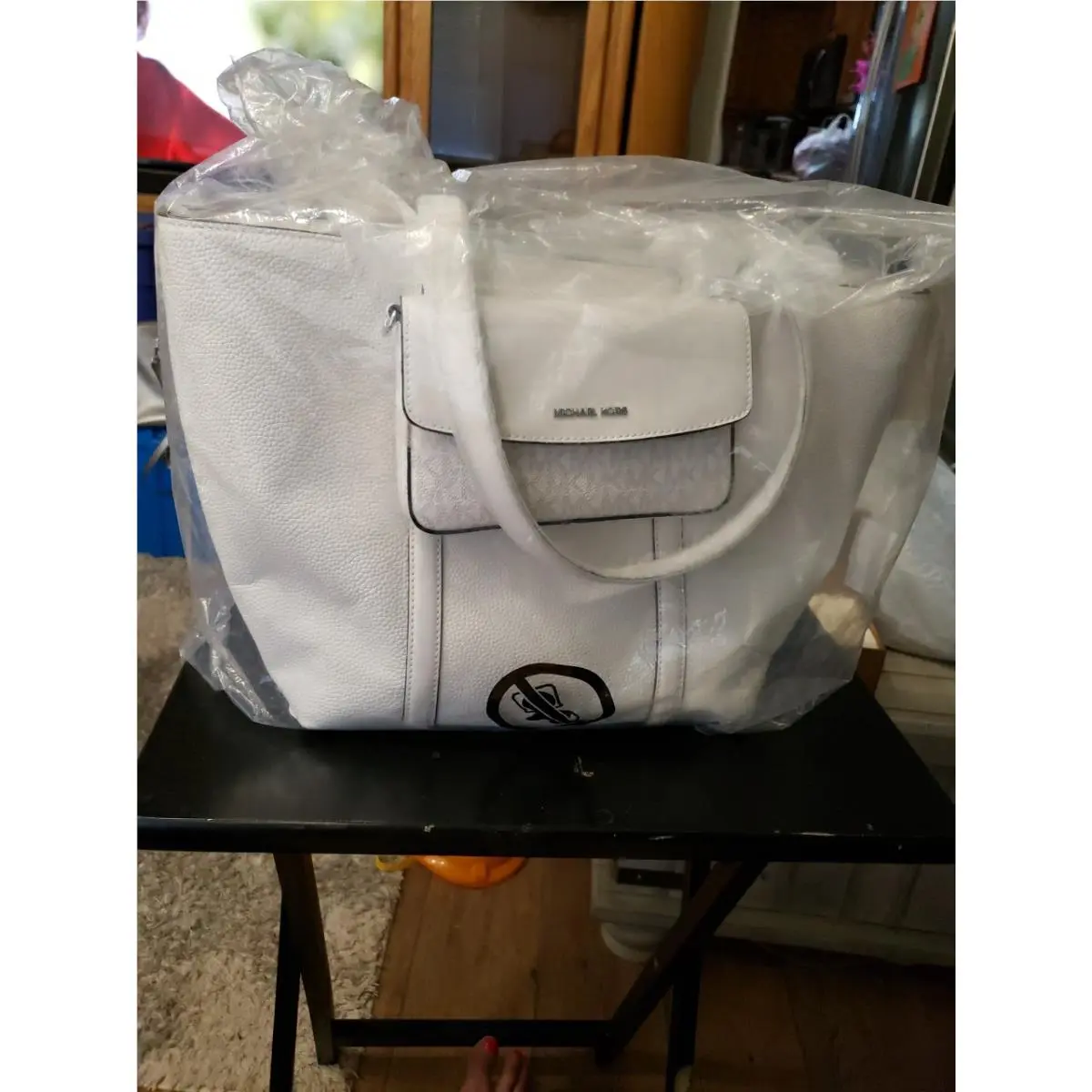 Jet Set 2-in-1 Large Tote White Leather Logo Handbag Purse by Michael Kors