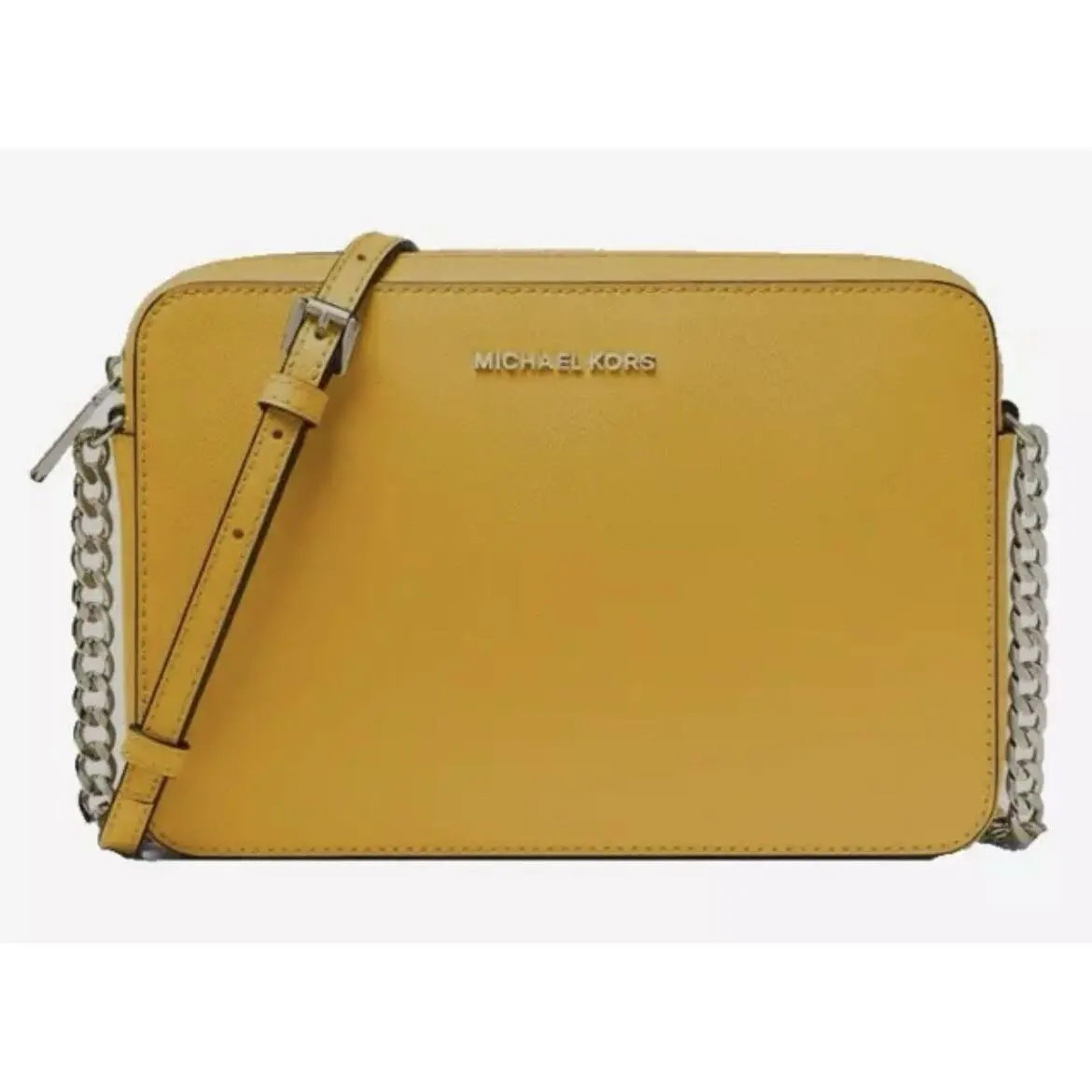 Michael Kors Jet Set Item Large Zip Chain Crossbody Golden Rod
