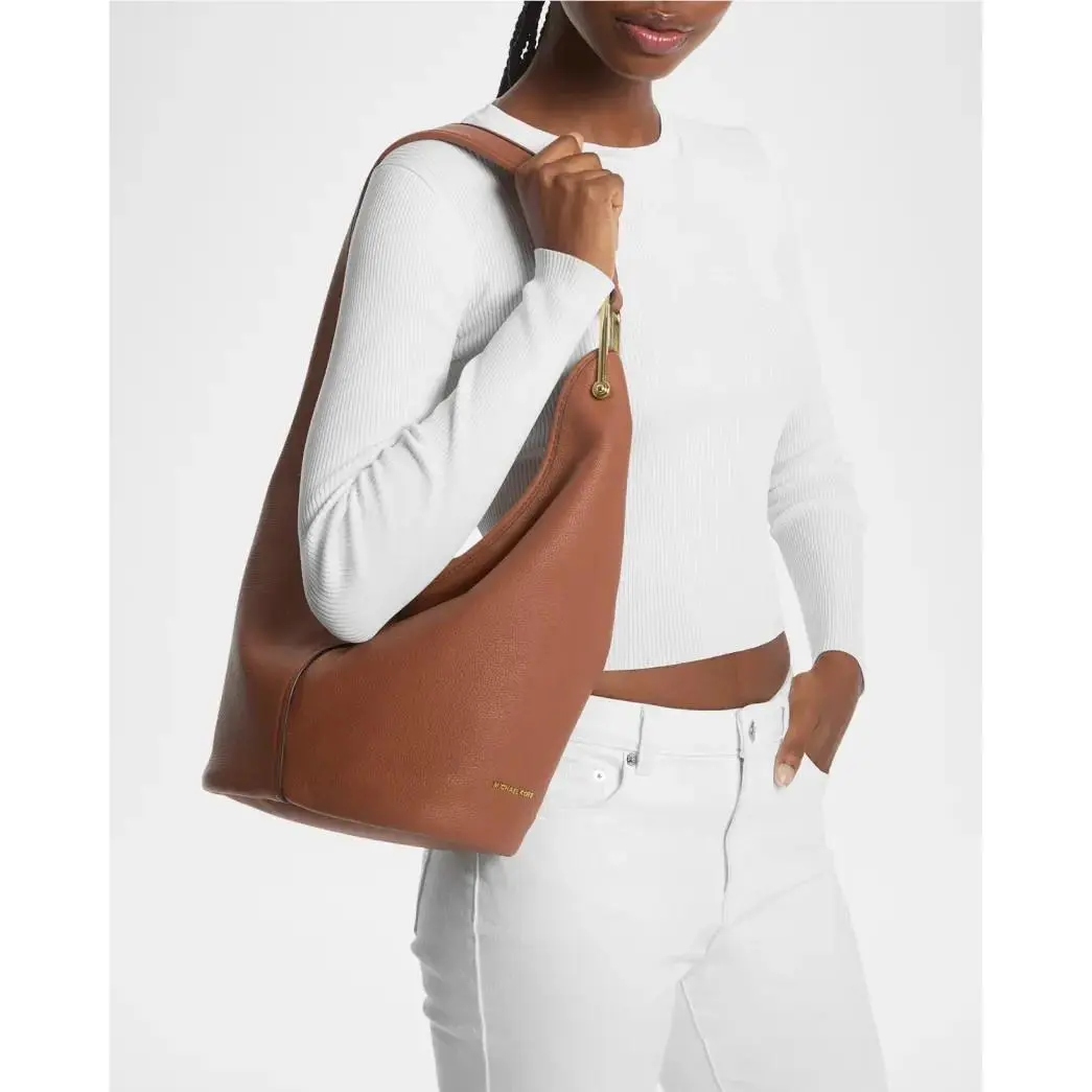 Michael Kors Sonny Pebbled Leather Hobo Shoulder Bag in Luggage