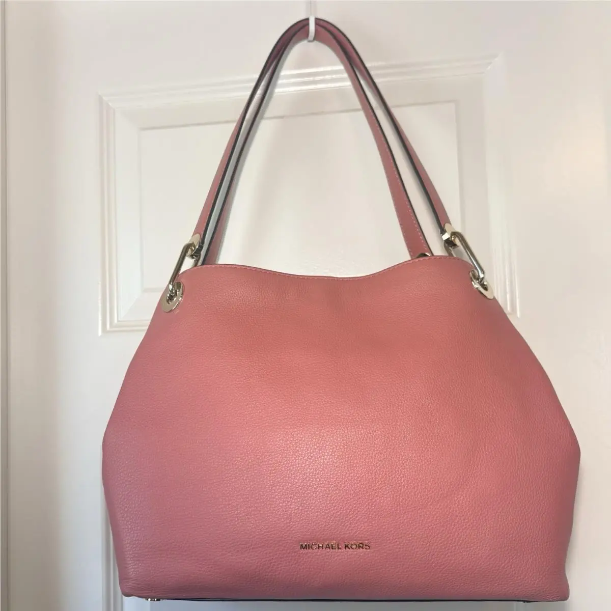 Michael Kors Raven Pebble Leather Large Terracotta / Gold Shoulder Tote Bag