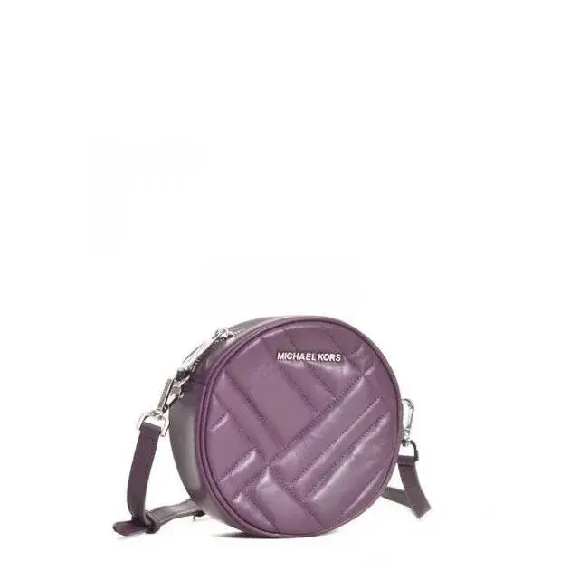 Michael Kors Vivianne Canteen Leather Crossbody Damson Plum