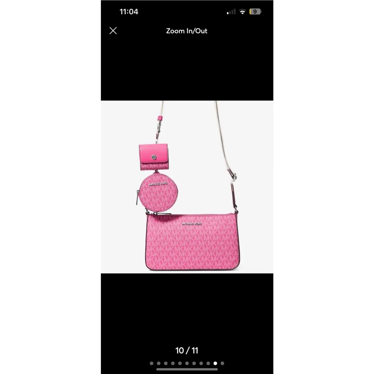 Michael Kors Jet Set Travel Crossbody with Tech Attachment Mk Logo Dragonfruit