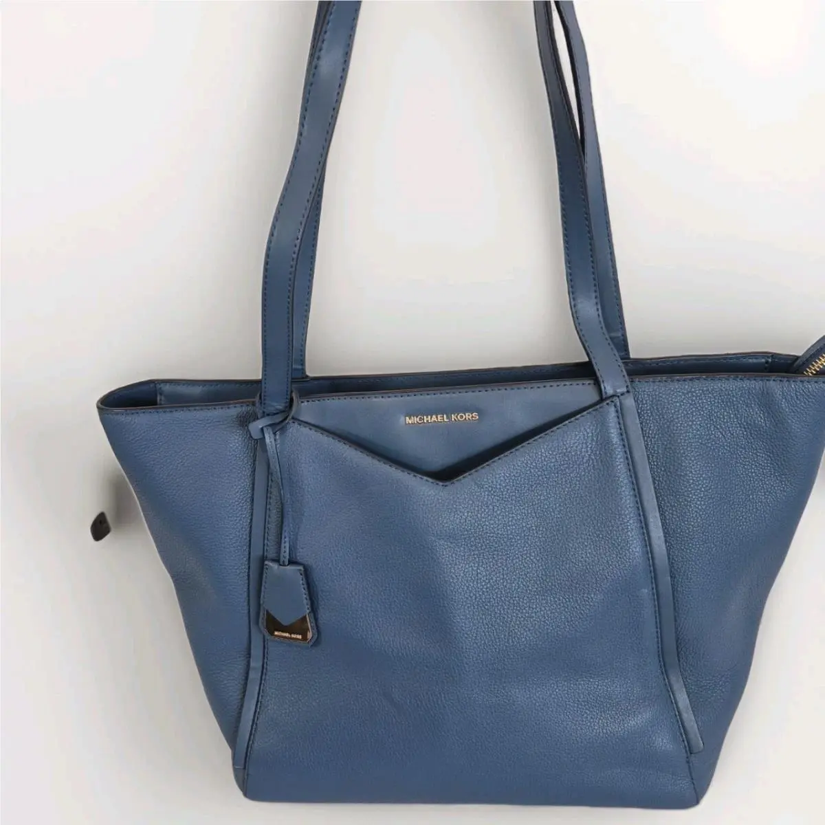 Michael Kors Whitney Tote Bag Purse Blue Leather