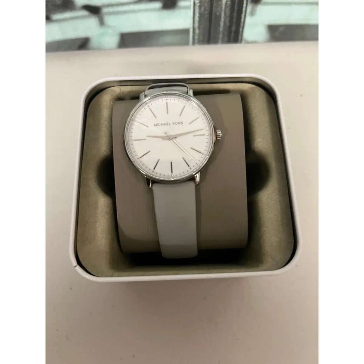 MK2797 Pyper Grey Leather Ladies Watch by Michael Kors