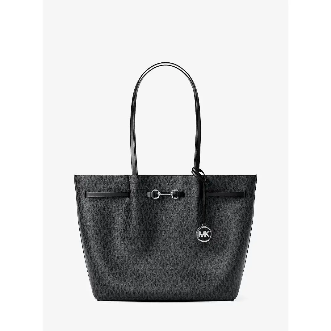 Michael Kors Carson Large Signature Logo Tote Bag Black MK