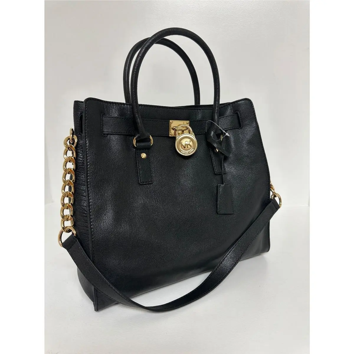 Michael Kors Large Hamilton NS Black Leather Tote Bag