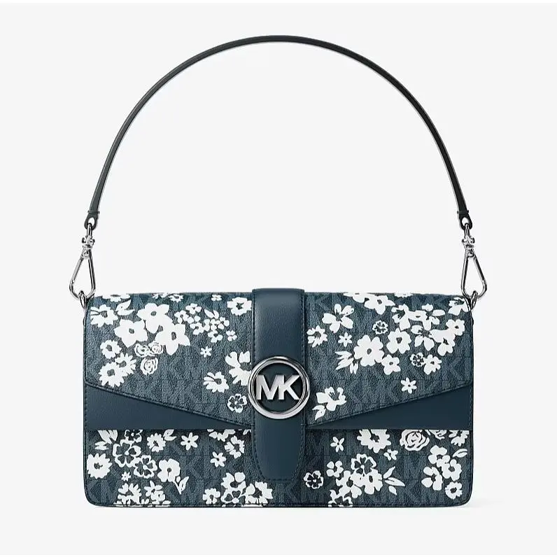 Michael Kors Greenwich Medium Printed Signature Logo Convertible Shoulder Bag