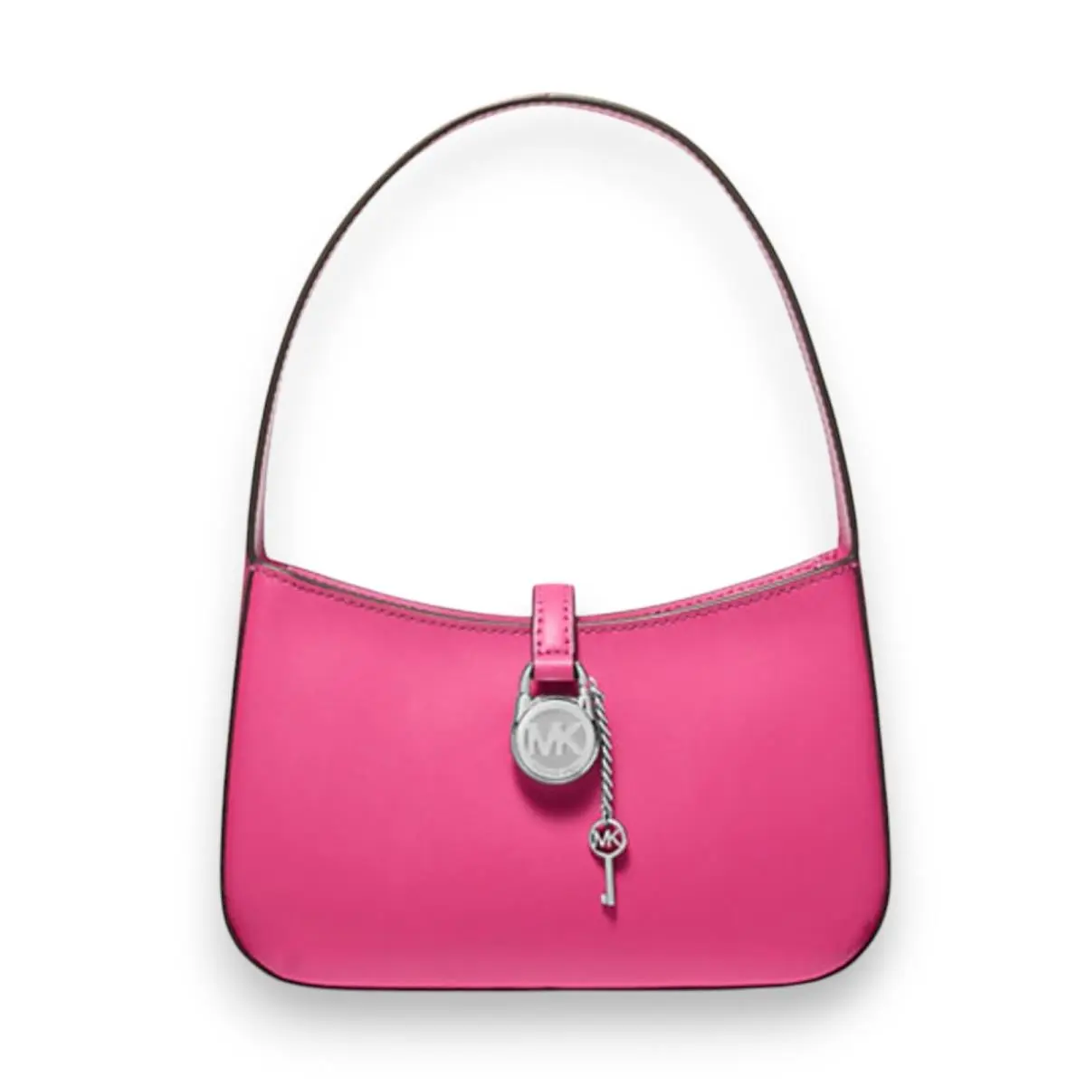 Michael Kors Lyra Small Leather Pink Leather Logo Shoulder Handbag Purse Pochett