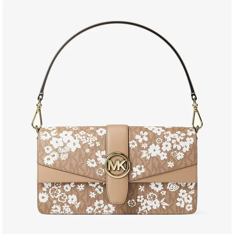 Michael Kors Greenwich Medium Printed Signature Logo Convertible Shoulder Bag