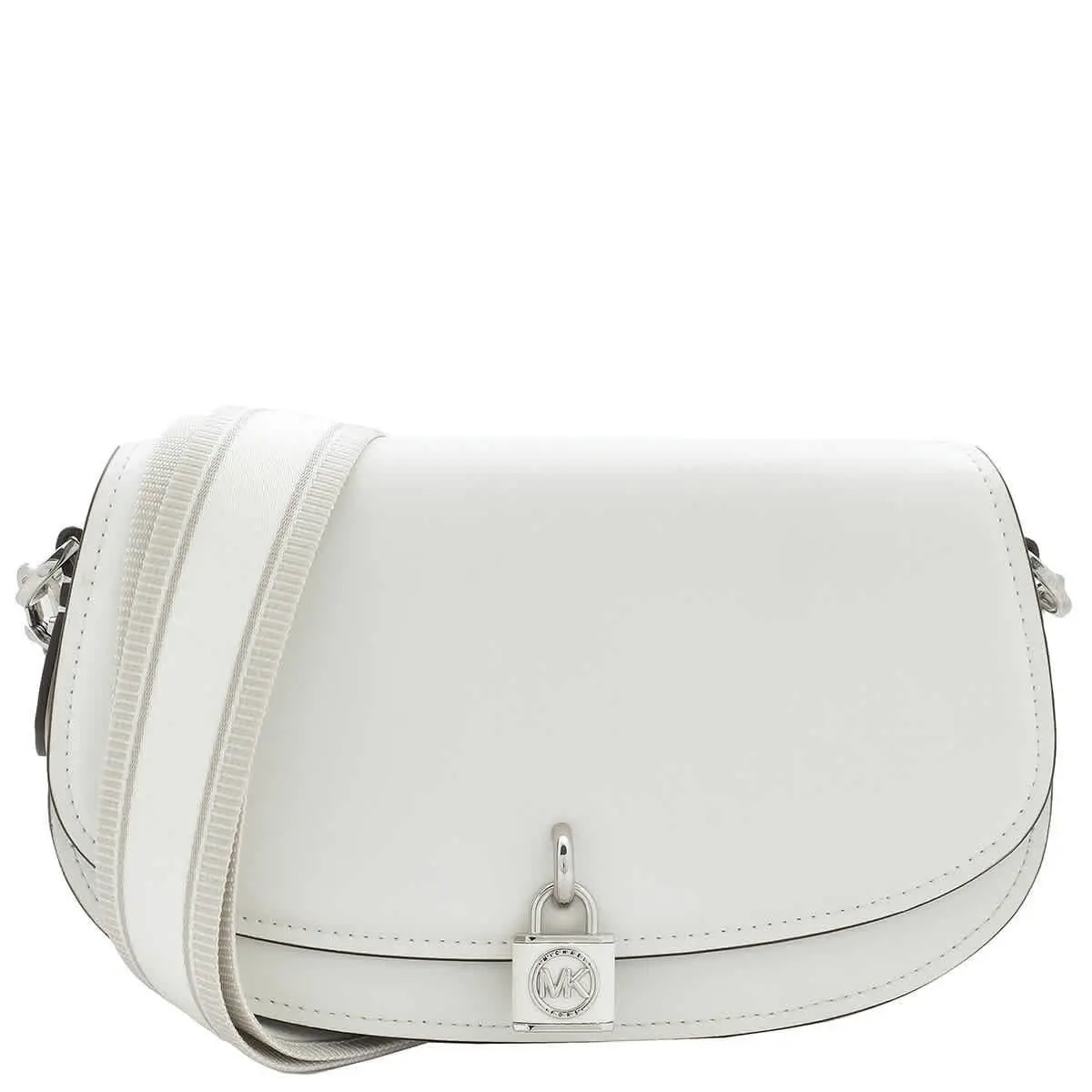 Michael Kors Mila Leather Crossbody Bag 30S3SIMM8L-085 - White, Exterior: Optic White