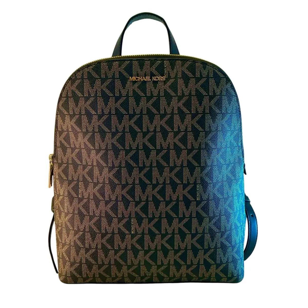 Michael Kors Cindy Black/gold Logo Large Slim Backpack MK Bag