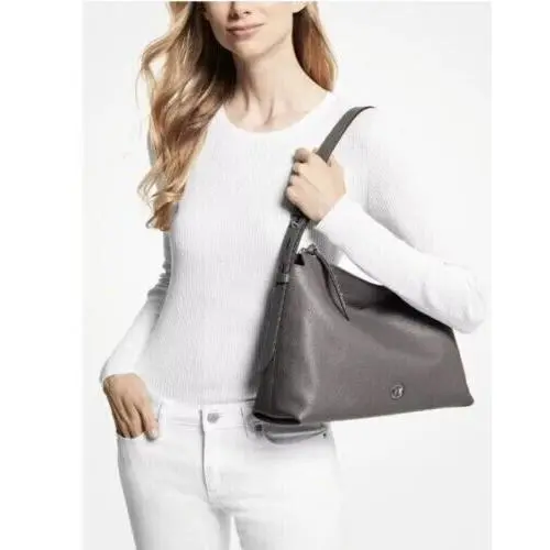 Kors Shailene Hobo Shoulder Bag Gray Silver
