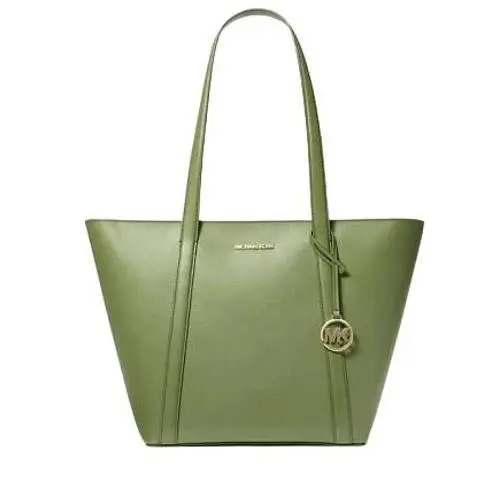 Michael Kors Pratt Large Tote Sage Green Leather Shoulder Bag