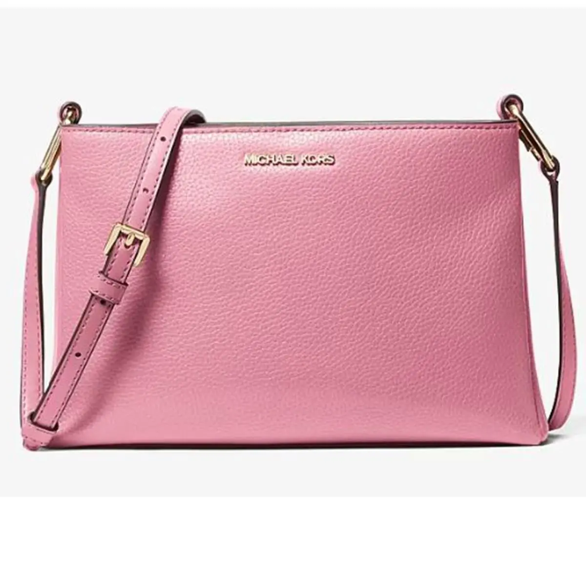 Michael Kors Trisha Medium Pebbled Leather Crossbody Bag 35H1G9TC8L-Carnation