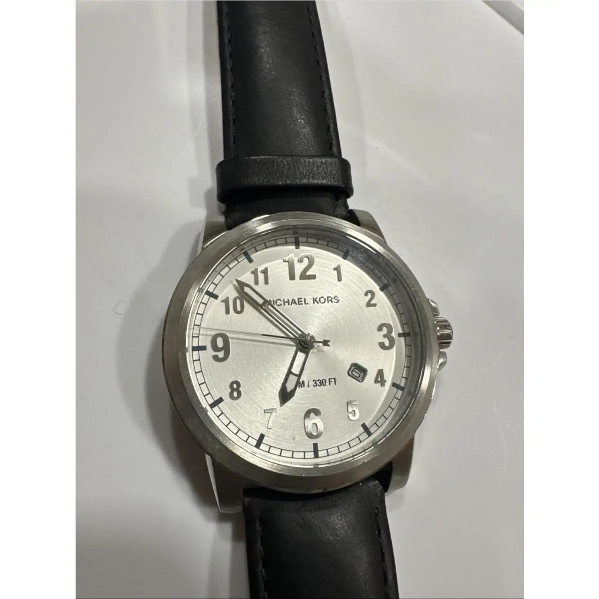 MK-8590 Men Quartz Black Leather Band Watch by Michael Kors