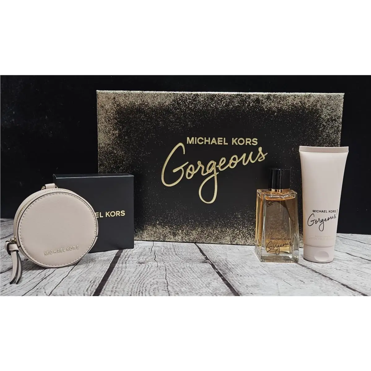 Michael Kors Gorgeous Signature Pouch Body Lotion Eau De Parfum Set