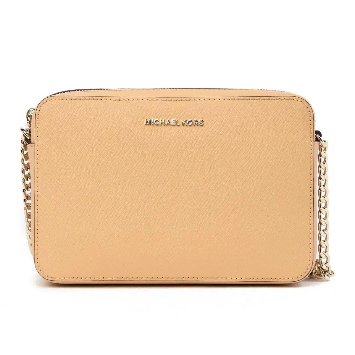Michael Kors Jet Set Large Crossbody Leather Bag Butternut Beige