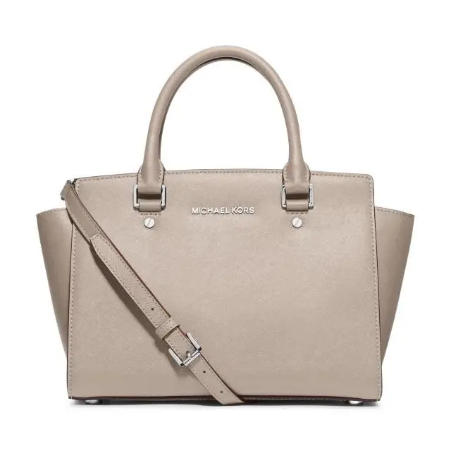 Kors Selma Medium Leather Satchel Cement Clay Beige Authentc by Michael Kors