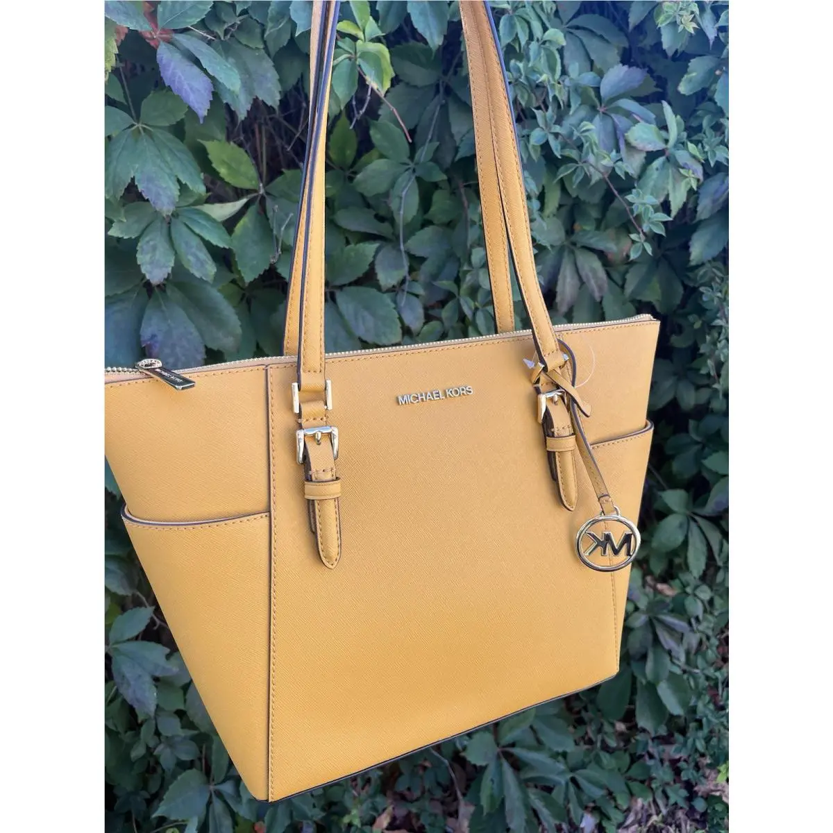 Charlotte Top Zip Tote MK Signature Shoulder Bag by Michael Kors